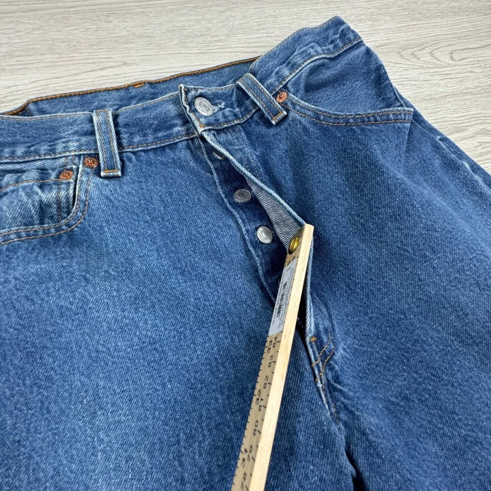 Levis Mens Jeans 501 Straight Leg Blue 32x34 Button Fly Denim Workwear